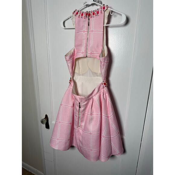 Mac Duggal Pink A-line Short Jewel Cut Out Barbie Homecoming Dress Size 4 - Picture 9 of 12
